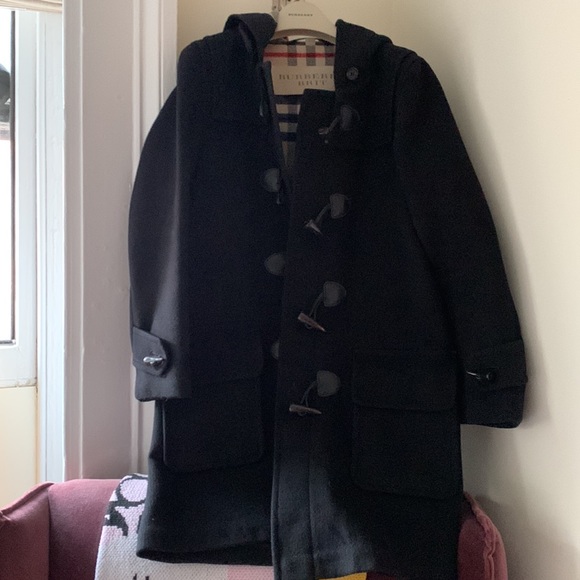 Burberry Black Wool Hooded Duffle Coat size US 2 - Picture 3 of 13